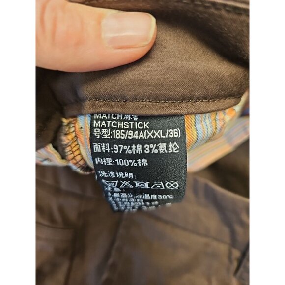 Matchstick Argus Brown Pants Mens 36  Brown Straight Leg  Solid Trousers New - Picture 6 of 8